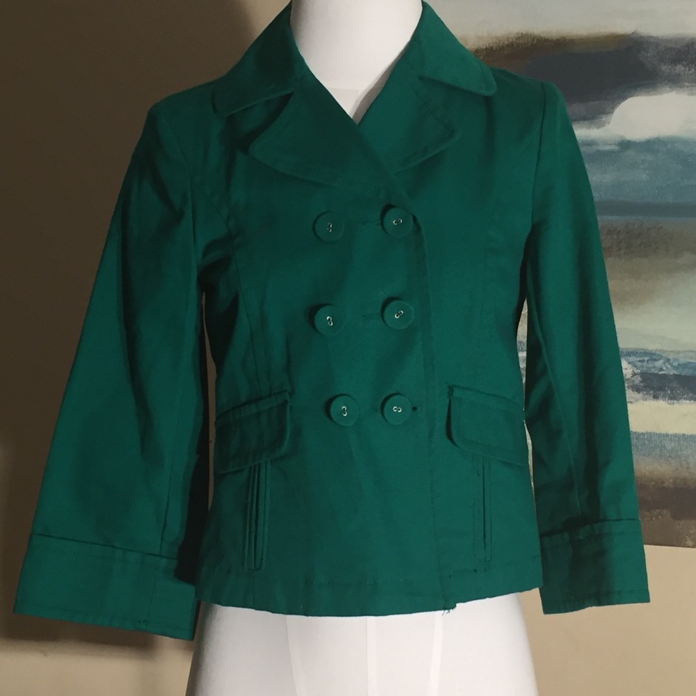 Green Pea Coat style blazer xS